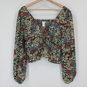 H&M Ruched Floral Top